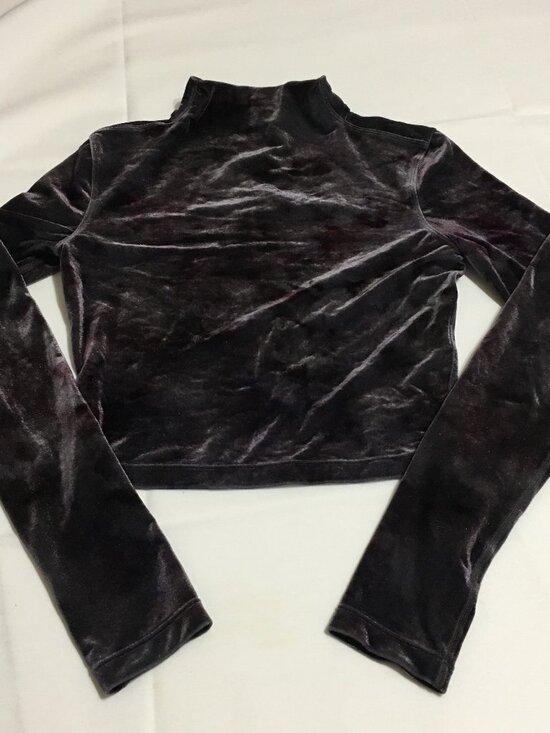 lululemon athletica Tops - Lululemon All Aligned Crushed Velvet Long Sleeve Crop Top Size 4 Mock Neck Velor